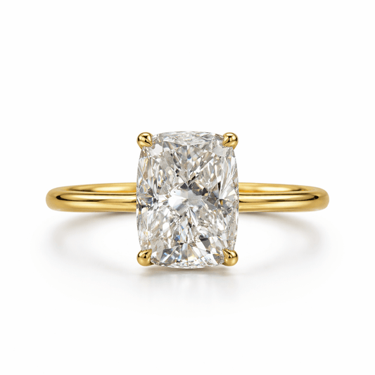 Lustra Radiant 14K Gold Cushion-Cut Solitaire Ring