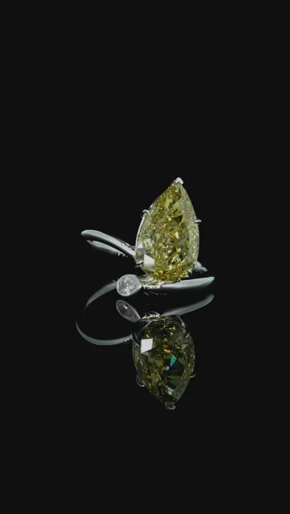5.09 ct. Yellow Diamond Solitaire Ring