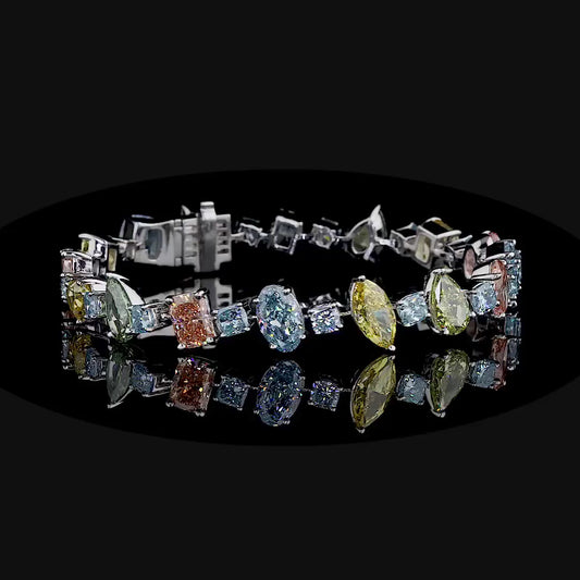 23.14 ct. Multi-Color Diamond Tennis Bracelet
