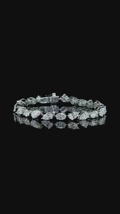 11.89 ct. Pear Cut Diamond Tennis Bracelet
