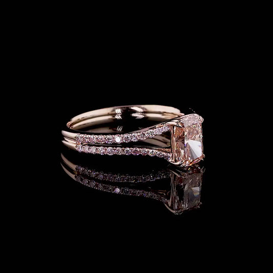 1.05 ct. Pink Cushion Diamond Pavé Ring