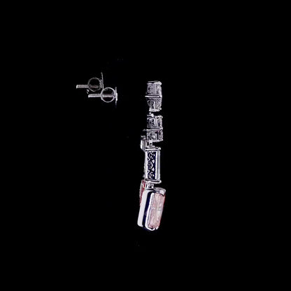 4.06 ct. Pink Radiant Diamond Drop Earrings