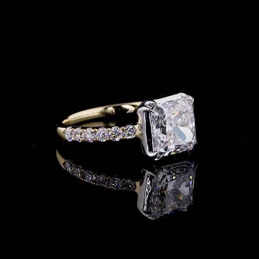 2.59 ct. Radiant Diamond Pavé Ring