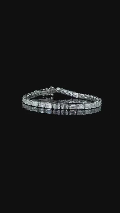 8.22 ct. Emerald Cut Diamond Tennis Bracelet