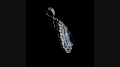 10.85 ct. Blue Diamond Halo Pendant
