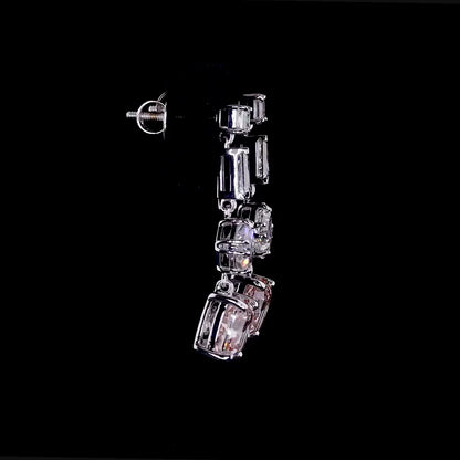 4.98 ct. Pink Cushion Diamond Drop Earrings