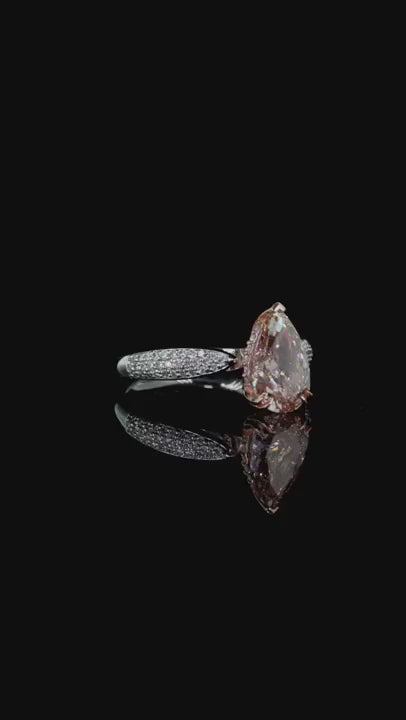 2.16 ct. Pink Diamond Pavé Ring