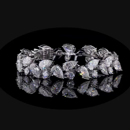 25.02 ct. Pear Diamond Tennis Bracelet