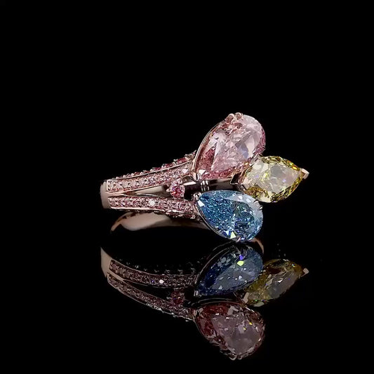4.00 ct. Multi-Color Diamond 3-Piece Ring