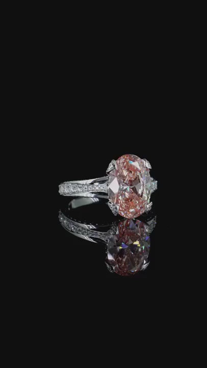 5.03 ct. Pink Diamond Pavé Ring