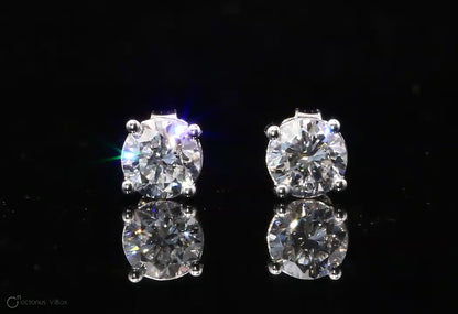 14k White Gold 4 prong Earring Studs  - 1 Carat