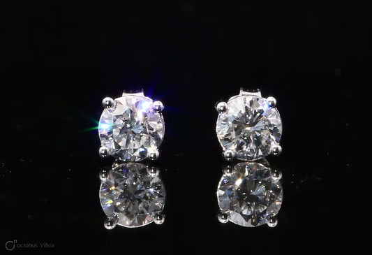 14k White Gold Earing Studs 0.92 -2 CTW
