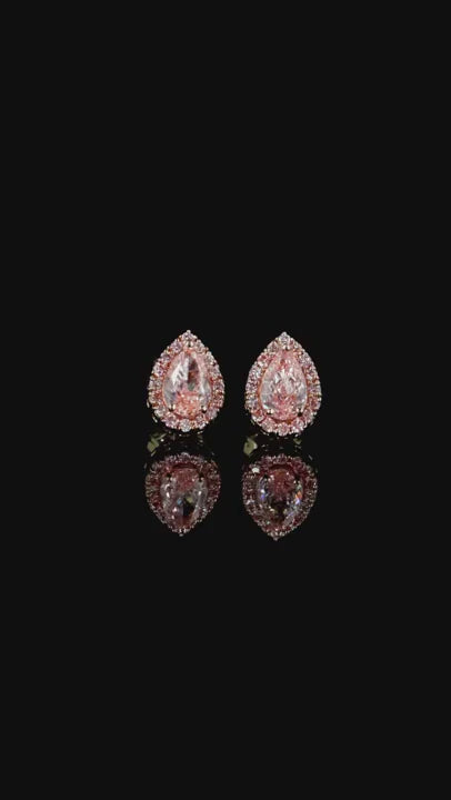 1.25 ct. Pink Halo Diamond Stud Earrings