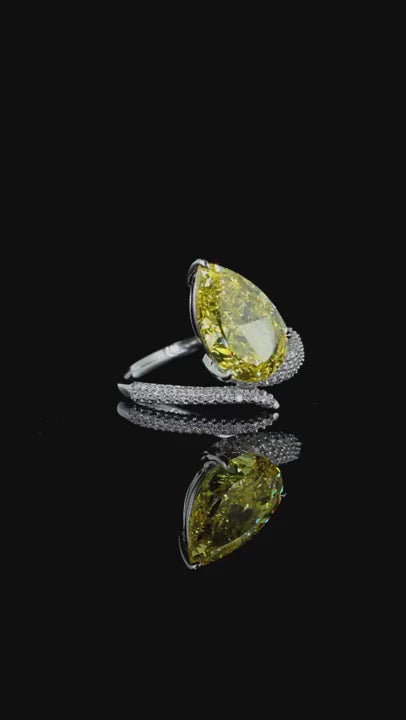 5.50 ct. Yellow Diamond Pavé Ring