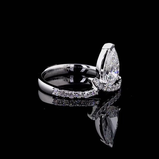 1.37 ct. Pear Diamond Solitaire Ring