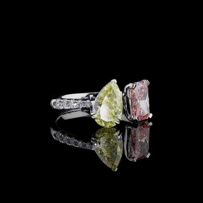 3.36 ct. Pink & Yellow Diamond Toi Et Moi Ring