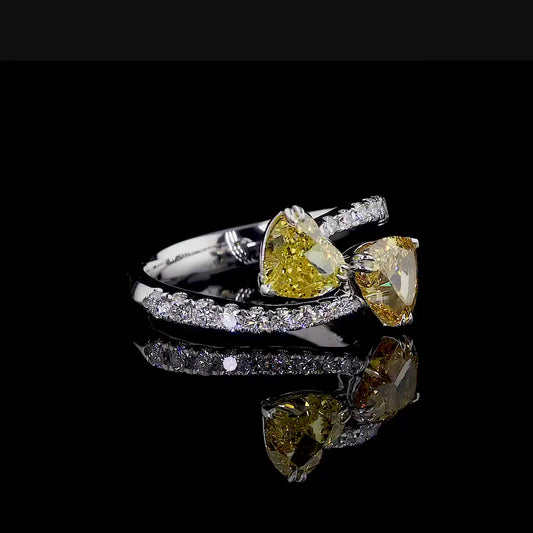 2.74 ct. Yellow Heart Lab Diamond Bypass Ring