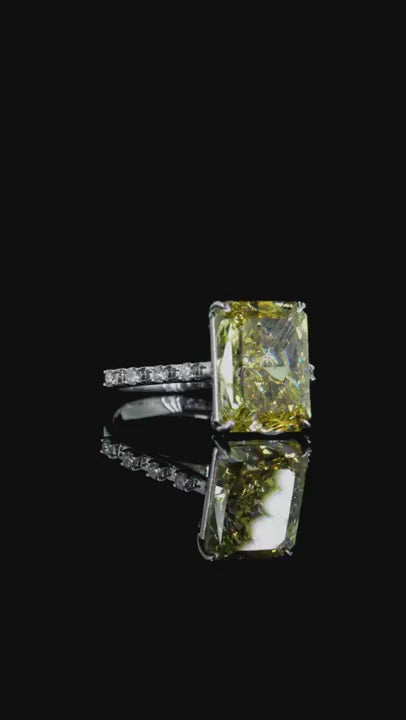8.03 ct. Yellow Diamond Pavé Ring