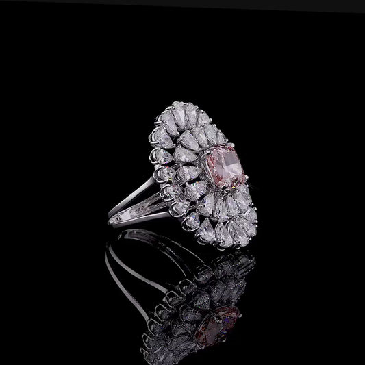 3.07 ct. Yellow Marquise Halo Ring