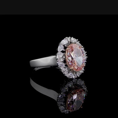 3.01 ct. Yellow Cushion Diamond Halo Ring