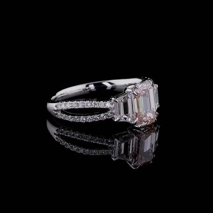 1.25 ct. Pink Diamond Side-Stone Ring