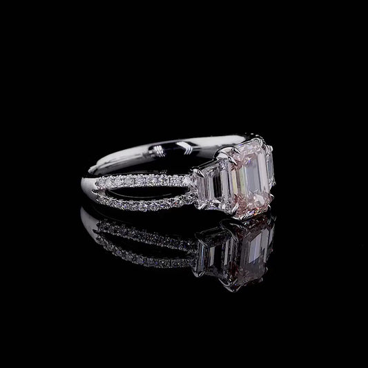 1.25 ct. Pink Diamond Side-Stone Ring