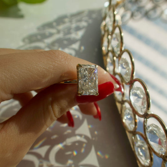 Radiant Elegance 14K Yellow Gold Diamond Solitaire Ring