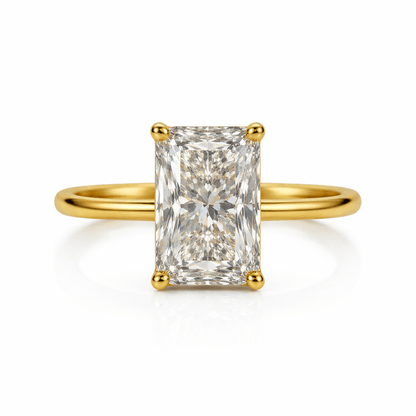 Radiant Elegance 14K Yellow Gold Diamond Solitaire Ring
