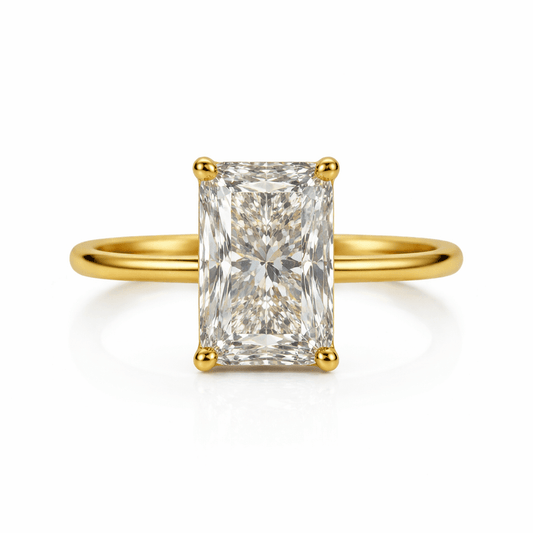 Radiant Elegance 14K Yellow Gold Diamond Solitaire Ring