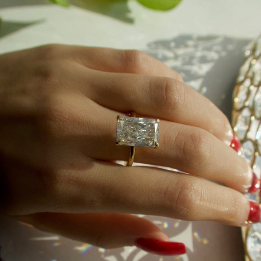 Radiant Elegance 14K Yellow Gold Diamond Solitaire Ring