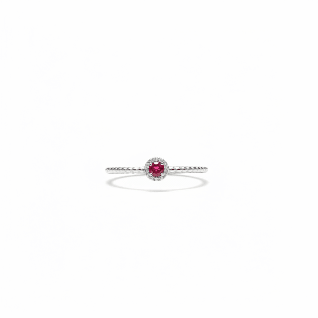 Rosette Twirl Ruby Ring