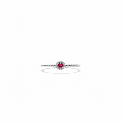 Rosette Twirl Ruby Ring