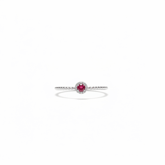 Rosette Twirl Ruby Ring