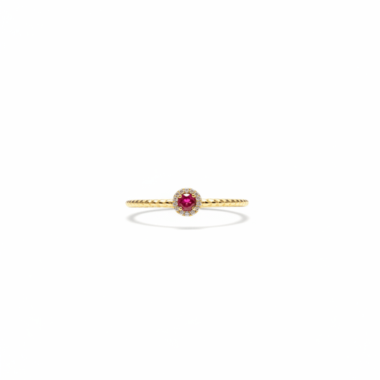 Rosette Twirl Ruby Ring