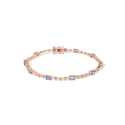 14K Diamond with Sapphire Gem Stone Bracelet