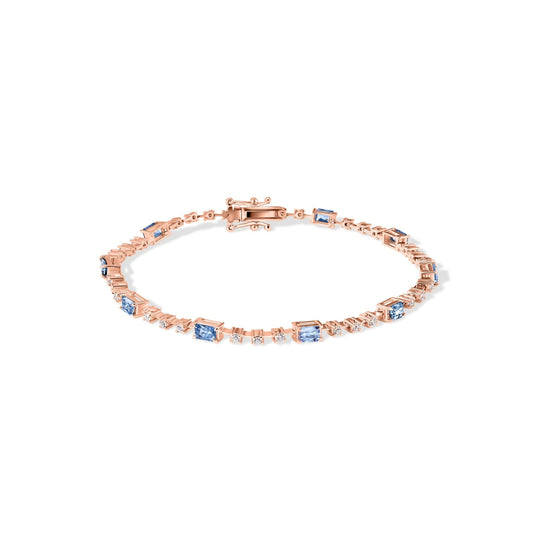 14K Diamond with Sapphire Gem Stone Bracelet