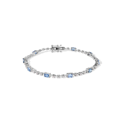 14K Diamond with Sapphire Gem Stone Bracelet
