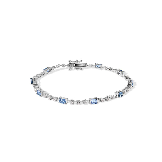 14K Diamond with Sapphire Gem Stone Bracelet