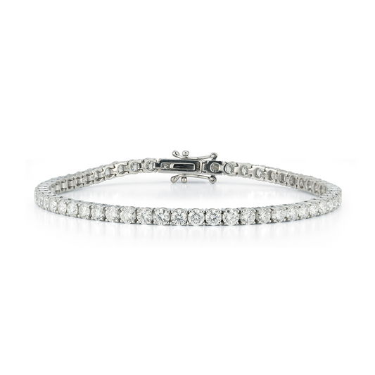 6.05 CTW Round 14k White Gold Tenis Bracelet